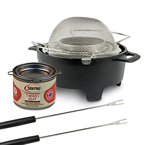 Sterno 70277 Smores Maker Jr Table Top Smores Fire Pit Portable Cordless Food-Safe Great For Outdoors Or Indoors - Jr Size Black