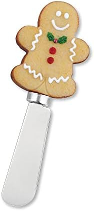 Supreme Housewares Cheese And Butter Spreader Knives Christmas Decor 8-Piece Hand Painted Resin Handle With Stainless Steel Blade Multipurpose Cheese Spreader Set (Ornaments And Sugar Cookies Set)