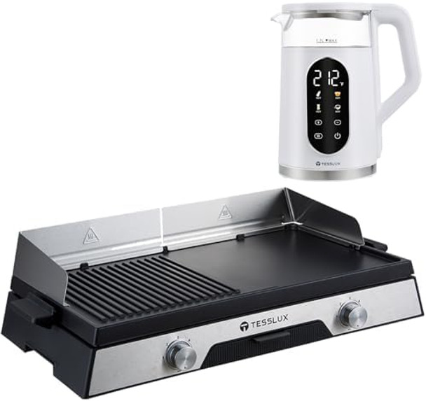 Electric Tea Kettle1.7 L White With Electric Indoor Grill & Griddle 20" Compact Size For Home Use Electric Tea Kettle1.7 L White With Electric Indoor Grill & Griddle 20" Compact Size For Home Use