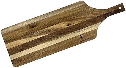 Acacia Wood 24-Inch-Long Charcuterie Serving Board For Cheese Meat Vegetables Fruits For Parties Natural Made In Vietnam.