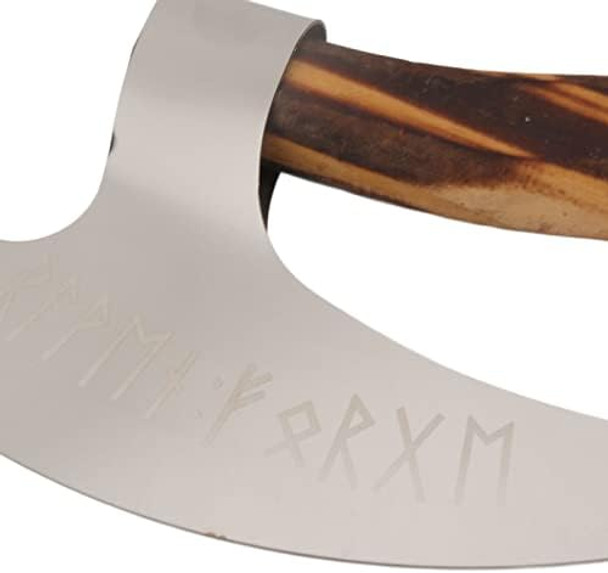 Pizza Cutter Handmade Carbon Steel Pizza Ax With Leather Cover For Moon Cake Cheese Waffles Dough Cookies Bread Cakes (Black)