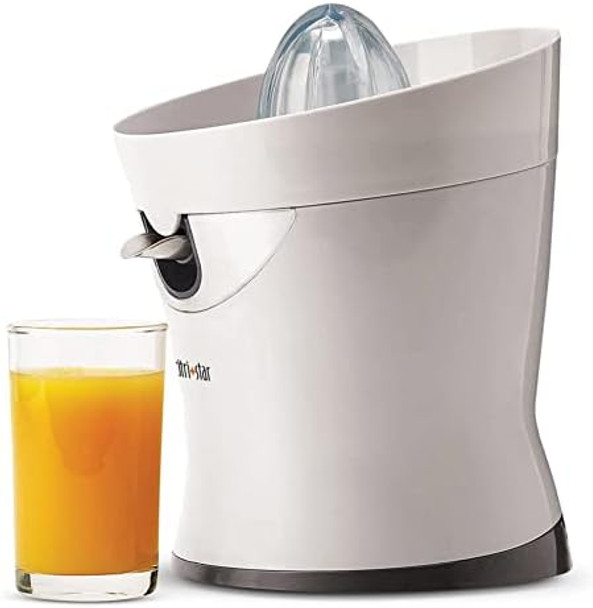 Tribest Citristar Cs-1000 Electric Citrus Juicer With Stainless Steel Strainer And Spout (White)