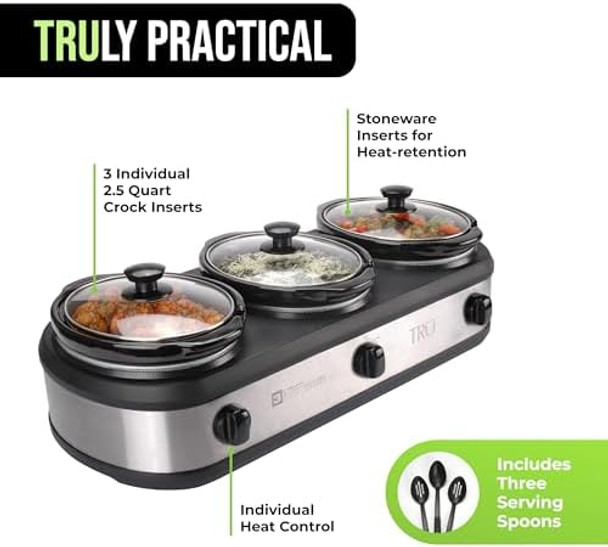 Tru Triple Buffet Server Three 2-1/2-Quart Removable Inserts Tru Triple Buffet Server Three 2-1/2-Quart Removable Inserts