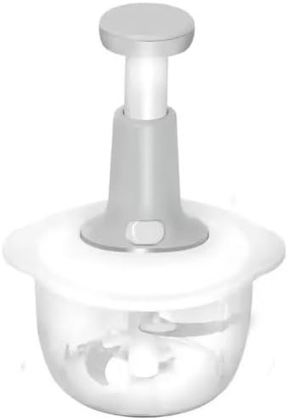 Manual Food Chopper With Press Handle 2-Cup Capacity Clear Container With Food Grade Lid. Vegetable Chopper Garlic Chopper Fruit Chopper Nut Chopper Meat Mincer.