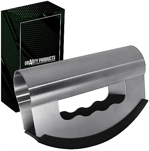 Mezzaluna Salad Chopper. Double Blade Stainless Steel Salad Cutter Double Blade Chopping Knife. Chopper For Salad And Vegetable (Black)