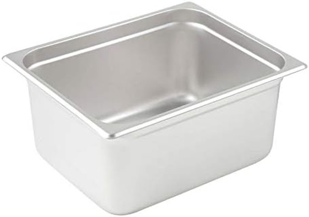Winco Half Size 6" Deep Metal Food Pan/Steam Table Pan Anti-Jam 23 Gauge