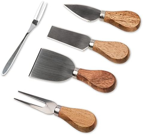 Cheese Knife Set Premium Cheese Knives Set With Wooden HandleMini Cheese Board Knife SetCheese SlicerButter CutterCheese SpreaderCheese ForkCharcuterie Accessories