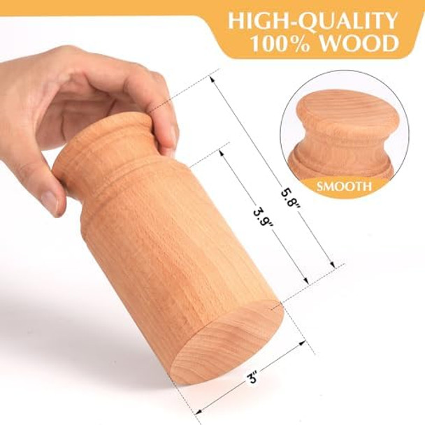 Wooden Pie Dolly Mould - Primitive Kitchen Tool For Pie Making