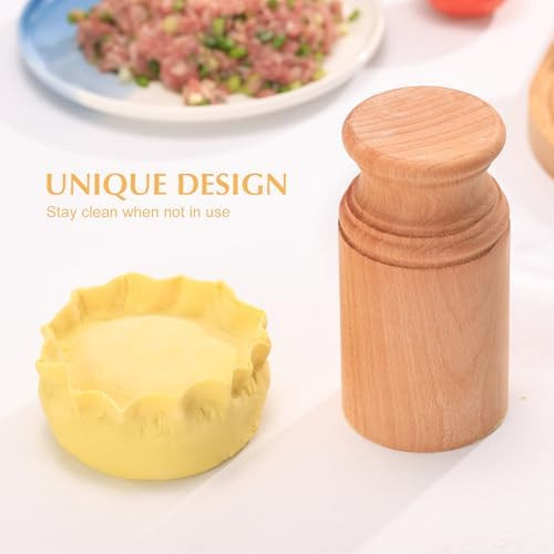 Wooden Pie Dolly Mould - Primitive Kitchen Tool For Pie Making