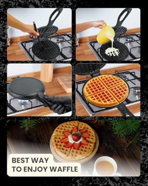 Cast Iron Waffle Maker Stove Top Bundle Set (7Inch Round Waffles 5-Pieces Set) Stove Top Waffle Iron For Camping Grill Or Stovetop Camping Waffle Maker Non-Electric Cast Iron Waffle Iron Cast Iron Waffle Maker Stove Top Bundle Set (7Inch Round Waffles 5-Pieces Set) Stove Top Waffle Iron For Camping Grill Or Stovetop Camping Waffle Maker Non-Electric Cast Iron Waffle Iron