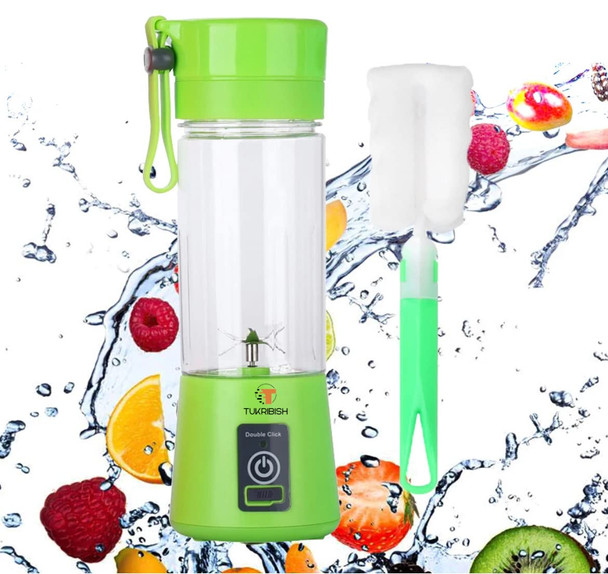 Portable Blender For Shakes And Smoothies Cordless Personal Mini Travel Fruit Juicer Cup Mixer Electric Smoothie Blender Maker 13Oz Bottles Usb Rechargeable (Green)