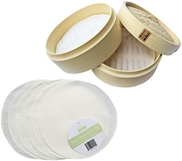 Zoie + Chloe 100% Cotton Reusable Liners For Bamboo Steamers - 6 Pack