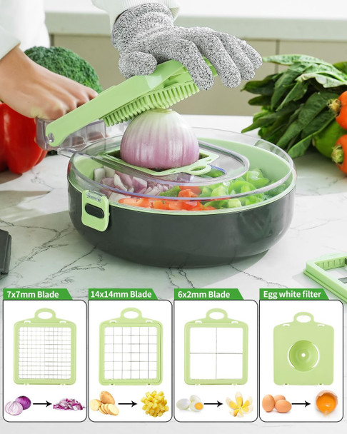 Food Processor Electric Food Chopper Vegetable Chopper Slicer Chopp Slice Mince Grind And Puree Onion Chopper Kitchen Vegetable Slicer Dicer Cutter For Baby Food  and Family Use