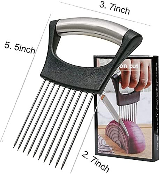 Esinam Premium Vegetable Slicer Holder Sharp Stainless Steel Food Slicer Assistant Tool For Potato Tomato Fruit Lemon And Meat