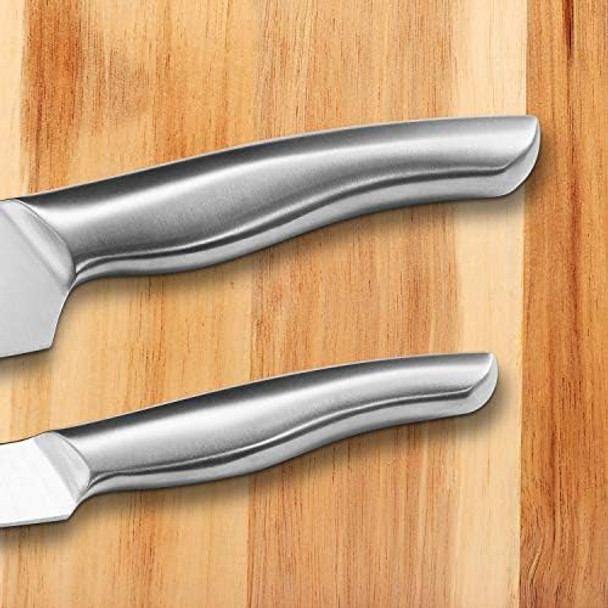 Hecef 6 Piece Kitchen Knife Block Setall Metal Construction Hollow Handle Tapper Ground Knives Double Sided Magnet Wood Stand Hecef 6 Piece Kitchen Knife Block Setall Metal Construction Hollow Handle Tapper Ground Knives Double Sided Magnet Wood Stand