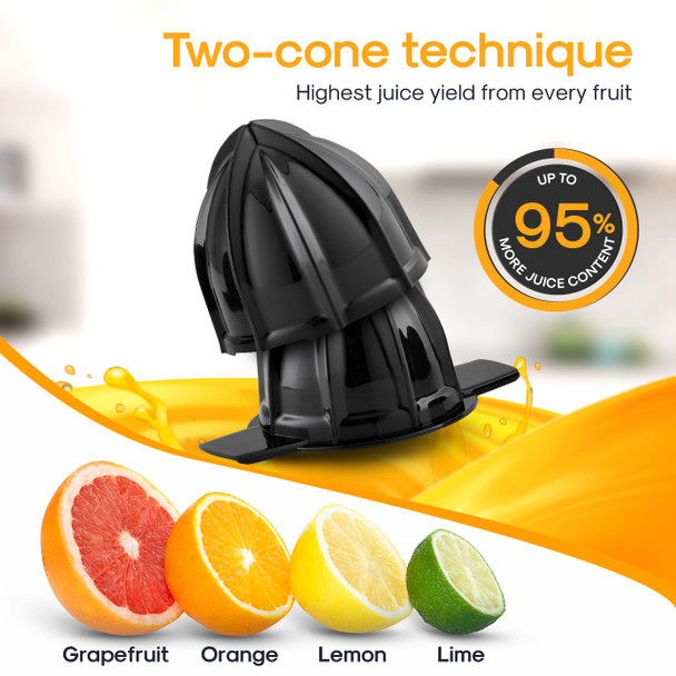 Bpa-Free Orange Juicer Electric  27 Oz and  2 Cones With Pulp Control  Automatic and  Electric Juicer For Citrus Lemon and  Oranges  Orange Juice Squeezer Machine Exprimidor De Naranjas Electrico