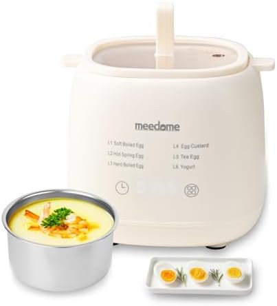 Electric Egg Cooker 6-In-1 With Auto Shut Off Egg Steamer For Soft/Hard Boiled Eggs Onsen Tamago Tea Eggs Custard Yogurt Maker (Bpa-Free Stainless Steel Compact For Dorm/Keto Kitchen)