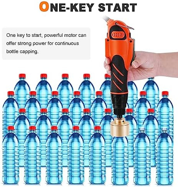 Electric Bottle Capping Machine 60Kg/F Handheld Bottle Cap Sealer Bottle Screwing Sealing Machine For 10-50Mm Diameter Plastic Bottles 160W 110V