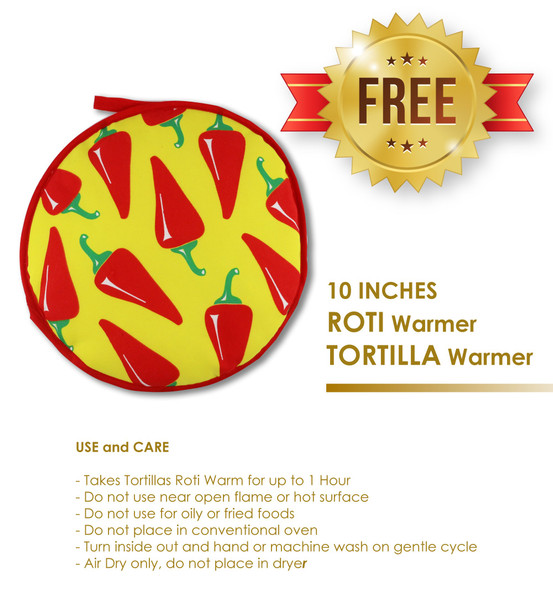 10Inch Roti Maker By Starblue With Free Roti Warmer And Removable Handle  The Automatic Stainless Steel Non Stick Electric Machine To Make Indian Style Chapati Tortilla Roti Ac 110V 50/60Hz 1200W