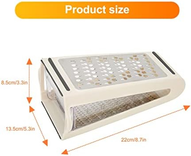 Cheese Grater Multipurpose Kitchen Box Graters With Double Sided Removable Container Professional Box Grater For Cheese Vegetables Ginger Garlic