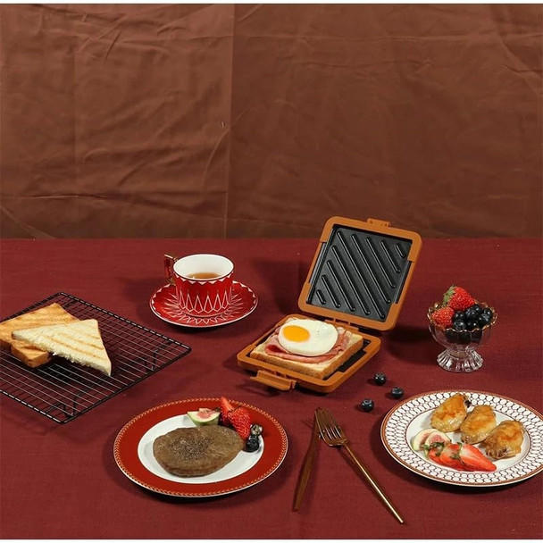 Microwave Sandwich Grill Microwave Toastie Maker Microwave Sandwich Makertoastie Press Microwave For Bread Cheese Sandwich Grilled Meat Dishwasher Safe and  No Electricity (Yellow)