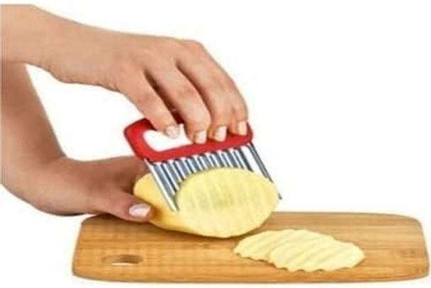 Potato Crinkle Cutter Carrot Vegetable French Fry Potato Cheese Slicer Stainless Steel Crinkle Cutting Tool 1 Piece