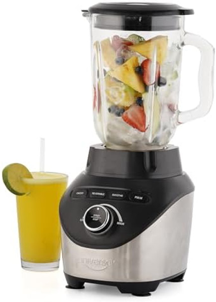 Universal 1500 Peak Watt Turbo Elite Max Blender 71Oz  9-Cup  2.1 Liter Glass Pitcher 3 Speed Settings With Powerful 6 Stainless Steel Blades Premium Blender For Smoothies Domestic Use