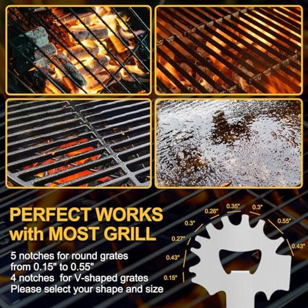 Bbq Grill Scraper Stocking Stuffers For Men Bristlefree Safe Bbq Scraper Fits Any Grilling Grate Or Smoker Cleaning Tool And Kitchen GadgetsIdeal s For Christmas Men Dad Husband Fathers Day…