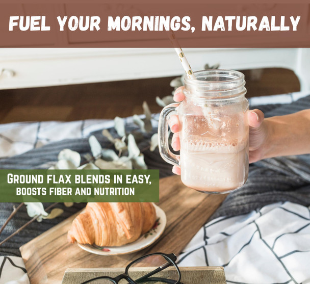 Sown and Grown Ground Flaxseed 2lb 32oz Premium Quality Plant Based Protein and Vegan Omega 3 with Fiber Perfect for Smoothies Finely Milled Flax seeds Flax Seed Ground