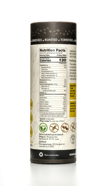 Roasted Camelina Seeds 250g by Signé Caméline  Rich in Omega-3  Source of Vegan Protein and Fibre  Chia Seeds Sesame Seeds and Hemp Hearts Alternative  Made in Canada  Non-GMO