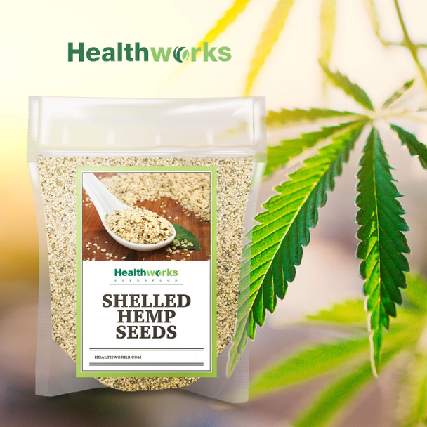 Healthworks Superfood Shelled and Hulled Hemp Seeds Canadian - 32 Oz  2 Lbs  Premium and  All-Natural - Contains Omega 3 and  6  Fiber and Protein  Packaging May Vary
