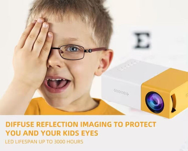 Technoview Pro Mini Portable LED Projector with Multiple Interfaces Like AV Audio USB HDMI Micro SD Film Projector for Children's Home Cinema Compatible with Smartphone/Laptop/PS4/Firestick
