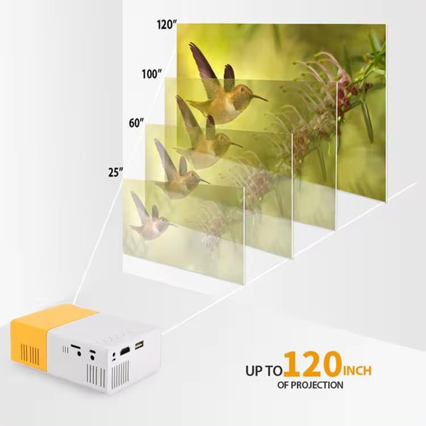 Technoview Pro Mini Portable LED Projector with Multiple Interfaces Like AV Audio USB HDMI Micro SD Film Projector for Children's Home Cinema Compatible with Smartphone/Laptop/PS4/Firestick
