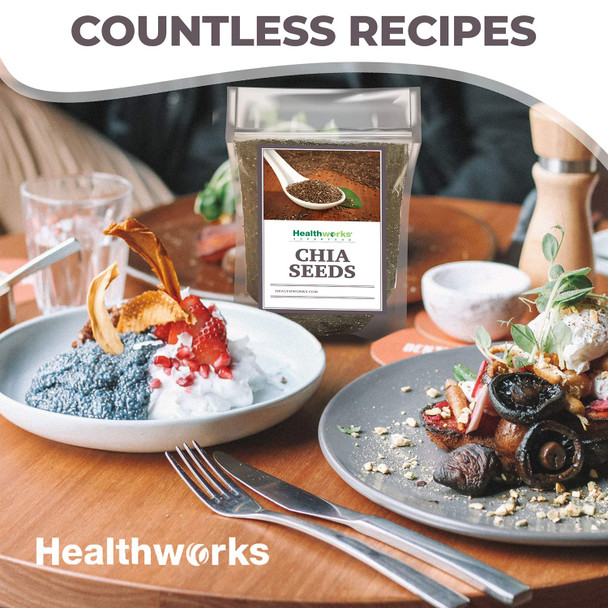 Healthworks Superfoods Raw Chia Seeds - 96 Oz / 6 Lbs - Premium & All-Natural - Contains Omega 3, Fiber & Protein - Great with Shakes, Smoothies & Oatmeal