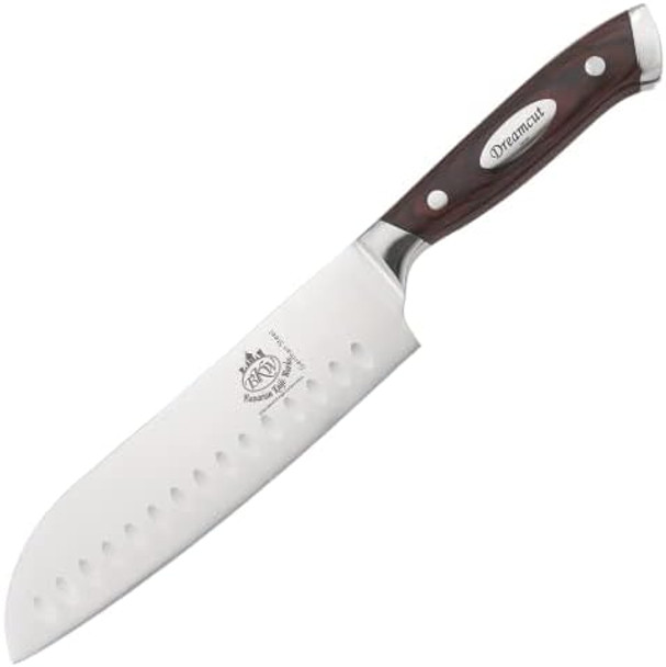 Bavarian Knife Works Premium Quality 7 Inches Asian Clever Rocking Chopper With Curved Cutting Edge Made Of German Steel Ergonomic Pakkawood Handle Light Weight Easy To Sharpen