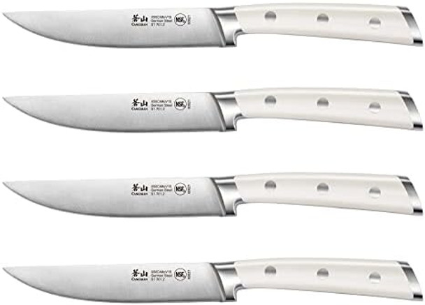 Cangshan S1 Series 1020366 German Steel Forged 4-Piece Steak Knife Set 5-Inch Straight-Edge Blade Cangshan S1 Series 1020366 German Steel Forged 4-Piece Steak Knife Set 5-Inch Straight-Edge Blade