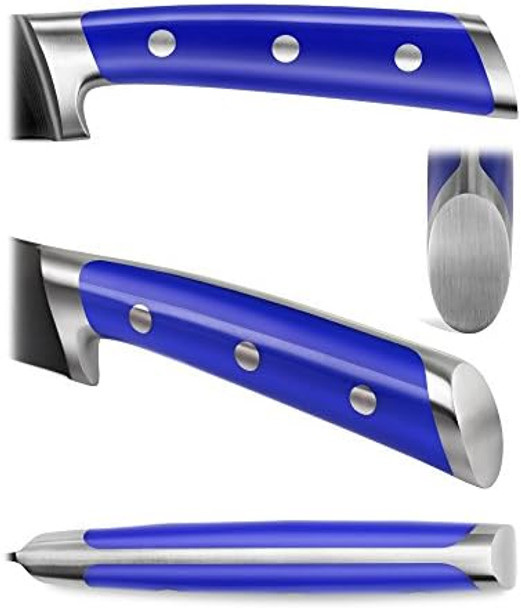 Cangshan S+ Series 1022124 German Steel Forged 2-Piece Titanium Coated Santoku Starter Knife Set With Sheaths Atlantic Blue