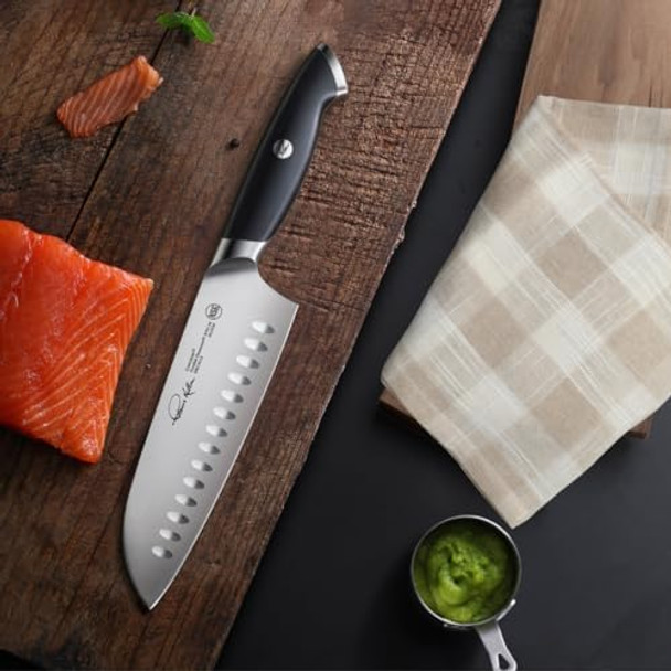 Cangshan Thomas Keller Signature Collection Swedish Powder Steel Forged 7-Inch Santoku Knife Black