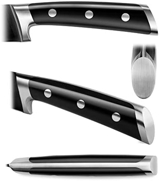 Cangshan S+ Series 1022094 German Steel Forged 2-Piece Titanium Coated Santoku Starter Knife Set With Sheaths Noir Black