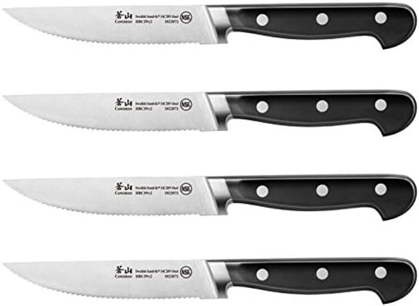 Cangshan Tv2 Series 1022889 Swedish 14C28N Steel Forged 4-Piece Steak Knife Set Cangshan Tv2 Series 1022889 Swedish 14C28N Steel Forged 4-Piece Steak Knife Set