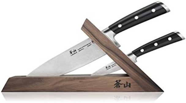 Cangshan Ts Series 1021417 Swedish 14C28N Steel Forged 3-Piece Tai Knife Block Set Walnut