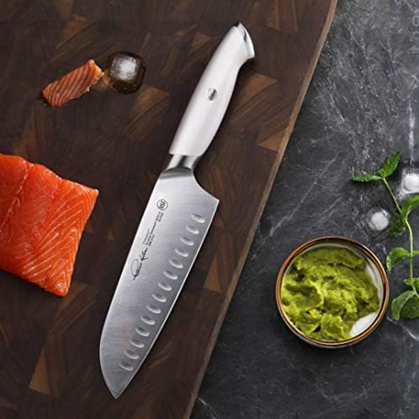 Cangshan Thomas Keller Signature Collection Swedish Powder Steel Forged 7-Inch Santoku Knife White