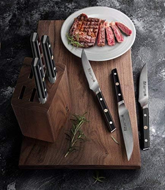 Cangshan Tc Series 1022247 Swedish 14C28N Steel Forged 6-Piece Steak Knife Block Set Walnut