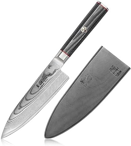 Cangshan Yari Series 6-Inch Chef'S Knife With Sheath X-7 Damascus Steel 501219 Cangshan Yari Series 6-Inch Chef'S Knife With Sheath X-7 Damascus Steel 501219