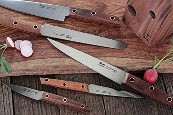 Cangshan W Series 6 Piece German Steel Knife Block Set Walnut