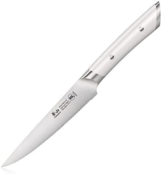 Cangshan Helena Series German Steel Forged 5" Serrated Utility Knife (White)