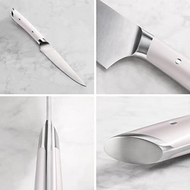 Cangshan Helena Series German Steel Forged 5" Serrated Utility Knife (White)