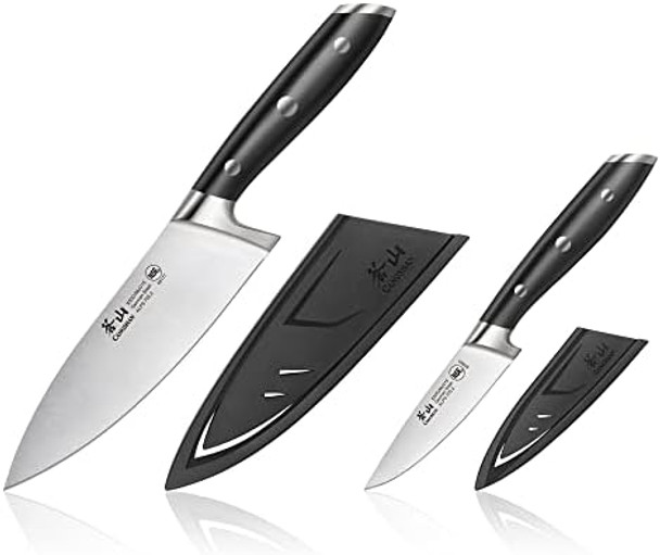 Cangshan Alps Series 502797 German Steel Forged 2-Piece Starter Set With Sheaths Black Cangshan Alps Series 502797 German Steel Forged 2-Piece Starter Set With Sheaths Black