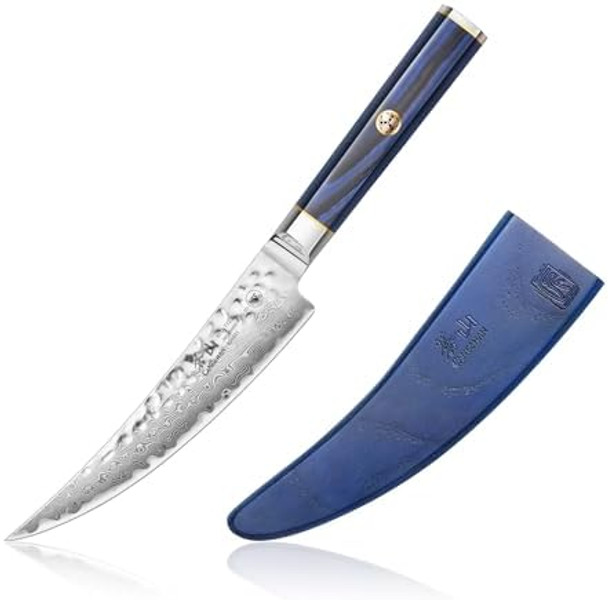 Cangshan Kita Series High Carbon X-7 Damascus Steel Boning Knife With Sheath 6-Inch 501431 Cangshan Kita Series High Carbon X-7 Damascus Steel Boning Knife With Sheath 6-Inch 501431