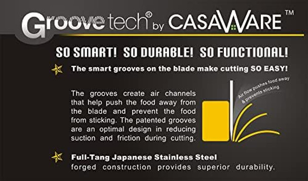 casaWare Groovetech 2-Piece Knife Set (6-Inch Chef and 8-Inch All Purpose Knife)